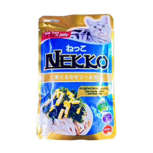 Nekko Pouch Tuna Topping Seaweed and Steamed Egg in Jelly (70g)