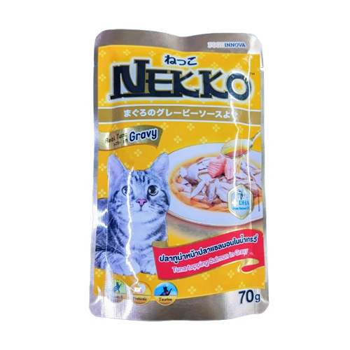 Nekko Pouch Tuna Topping Salmon in Gravy (70g)