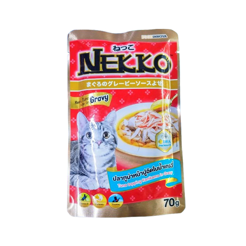 Nekko Pouch Tuna Topping Kanikama In Gravy (70g)