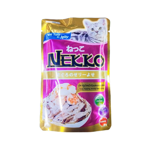 Nekko Pouch Tuna Topping Shrimp & Scallop In Jelly (70g)