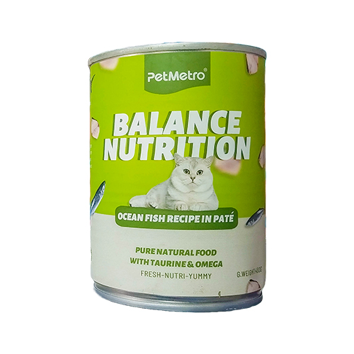 PetMetro Cat Can Food Balance Nutrition Ocean Fish Recipe In Pate (430gm)