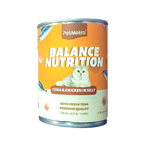 PetMetro Cat Can Food Balance Nutrition Tuna & Chicken in Jelly (430gm)