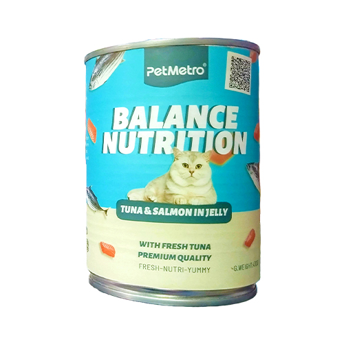 PetMetro Cat Can Food Balance Nutrition Tuna & salmon In Jelly (430gm)