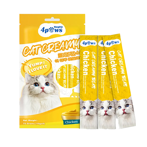 Naughty 4 Paws Creamy Cat Treat – Chicken Flavor (15gx5pcs)