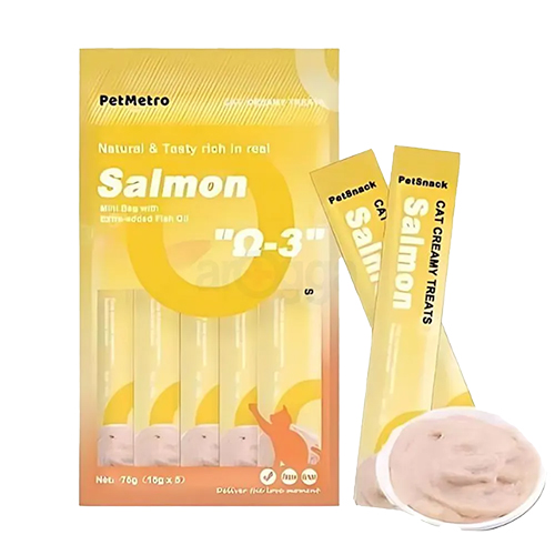 PetMetro Creamy Treats Salmon (5×15g)