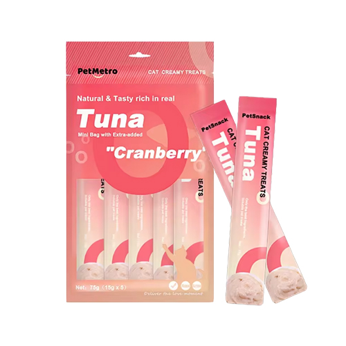 PetMetro Creamy Treats Tuna & Cranberry (5×15g)