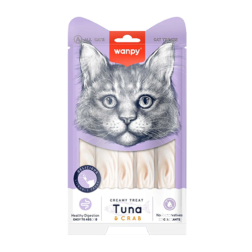 Wanpy Cat Creamy Treat Tuna & Crab (5×14g)