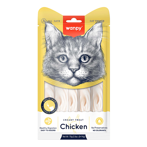 Wanpy Cat Creamy Treat Chicken (5×14g)