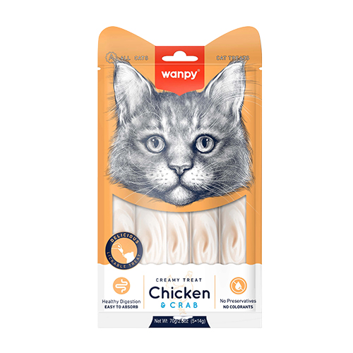 Wanpy Cat Creamy Treat Chicken & Crab (5×14g)